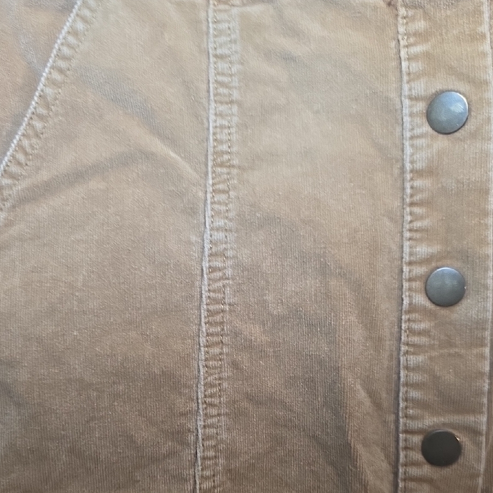 Altar'd State Tan Corduroy Button Front Mini Skirt | Size S - Picture 4 of 7
